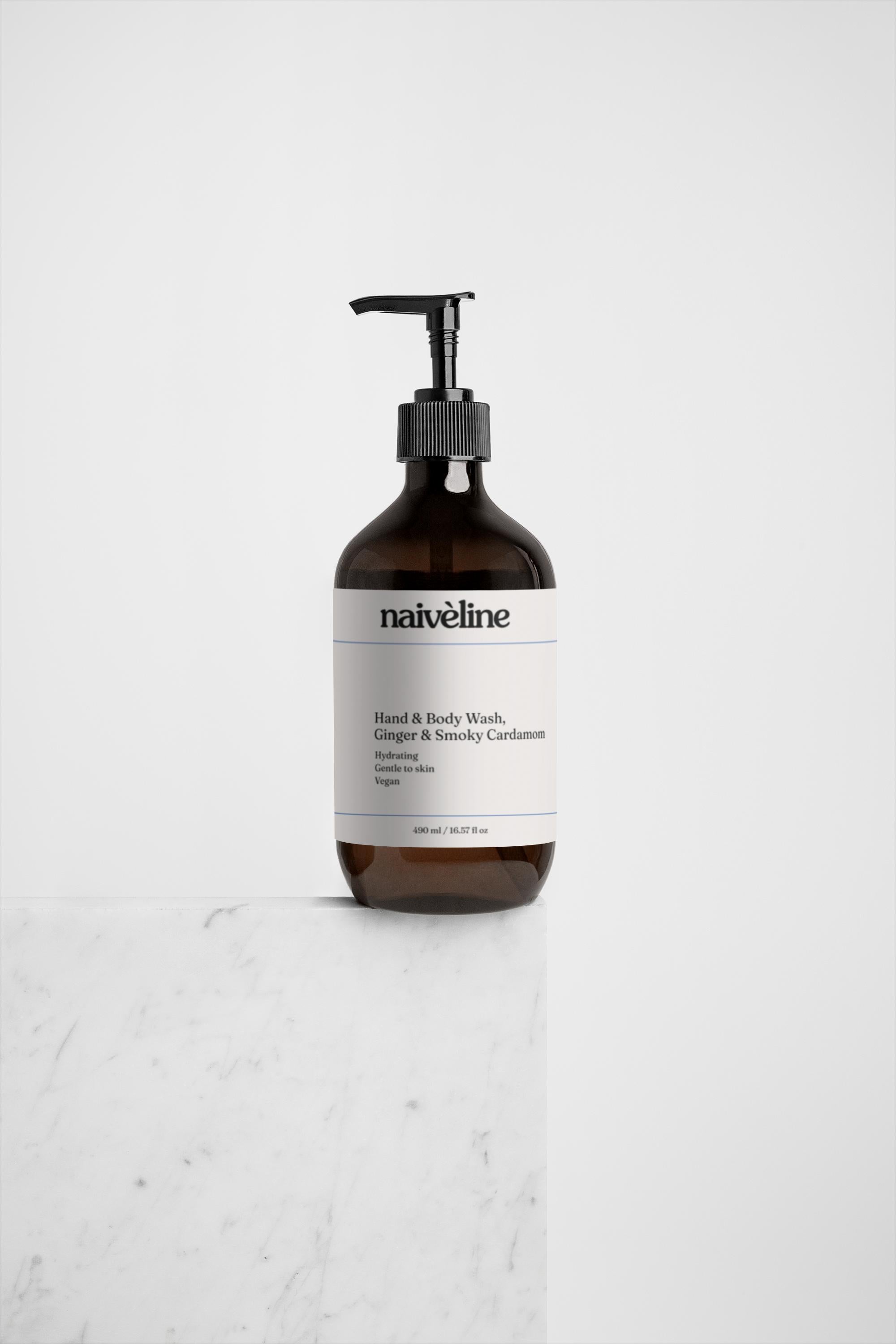 Naive Line Hand & Body Wash, Ginger & Smoky Cardamom